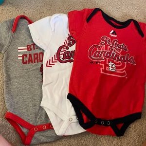 Set of 3 St Louis cardinals onesies